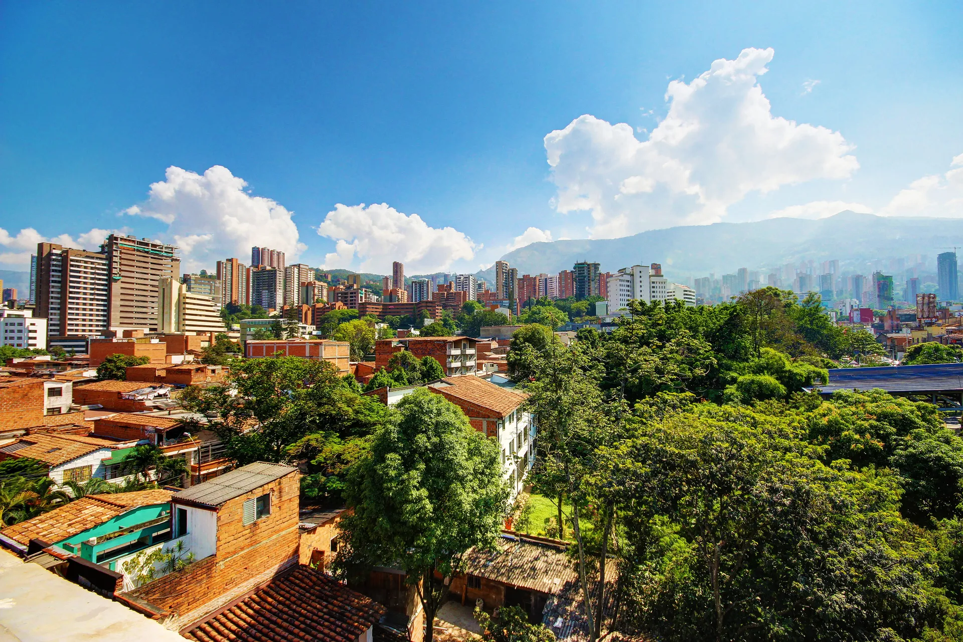 Medellín hillside at dusk